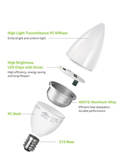 Foto 3 | Foto 3 | Bombilla Led Tubicen Regulable E12 4 5 W 3000 K Blanco Cálido Paquete De 2 - Venta Internacional.