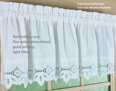 Foto 3 | Foto 3 | Curtain Today's Heirloom Battenberg Con Ojales 38 Pulgadas Color Blanco - Venta Internacional.