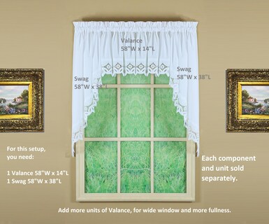 Foto 4 | Foto 4 | Curtain Today's Heirloom Battenberg Con Ojales 38 Pulgadas Color Blanco - Venta Internacional.