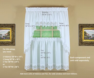 Foto 5 | Foto 5 | Curtain Today's Heirloom Battenberg Con Ojales 38 Pulgadas Color Blanco - Venta Internacional.