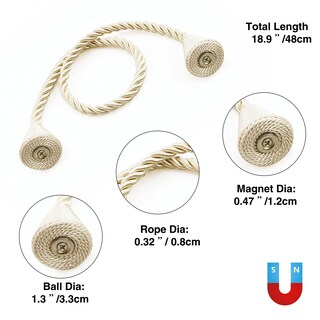 Foto 3 | Foto 3 | Cuerda Magnética Nieffeiy Para Cortinas Color Beige Paquete De 4 Unidades - Venta Internacional.