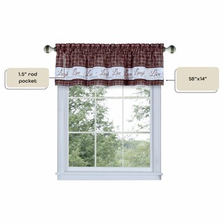 Foto 4 | Foto 4 | Cortinas Con Cenefa Achim Live Love Laugh Color Burdeos - Venta Internacional.