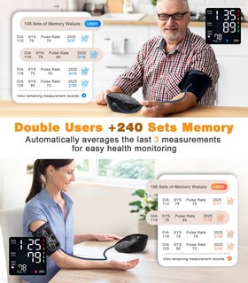 Foto 3 | Foto 3 | Monitor De Presión Arterial Para La Parte Superior Del Brazo Tfwih De Doble Usuario Con Memoria 240 - Venta Internacional.