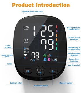 Foto 7 | Foto 7 | Monitor De Presión Arterial Para La Parte Superior Del Brazo Tfwih De Doble Usuario Con Memoria 240 - Venta Internacional.