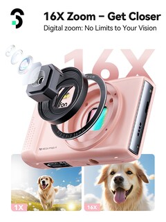 Foto 2 | Foto 2 | Cámara Digital Soomfon Max 72mp Point And Shoot Kids Rosa - Venta Internacional.