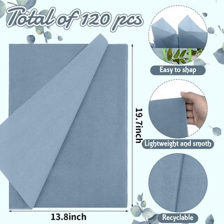 Foto 2 | Foto 2 | Papel De Seda Eromap Azul Empolvado 120 Hojas 50 X 35 Cm Para Envolver Regalos - Venta Internacional.