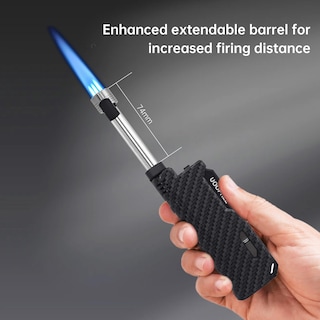 Foto 2 | Foto 2 | Encendedor De Linterna Uoophee Flame Lock  Resistente Al Viento  Recargable  Negro - Venta Internacional.