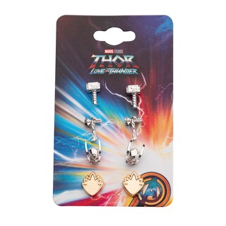 Foto 2 | Foto 2 | Juego De Pendientes De Tuerca Thor Marvel Studios De Acero Inoxidable 4 Pares - Venta Internacional.
