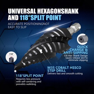 Foto 3 | Foto 3 | Juego De Brocas Step Drill Gstk Pro Max 3/16-7/8 Cobalt Para Metal - Venta Internacional.