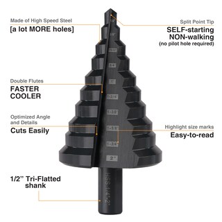 Foto 2 | Foto 2 | Brocas Escalonadas Jerax Tools Hss 6-50 Mm Para Hierro  Cobre Y Madera - Venta Internacional.