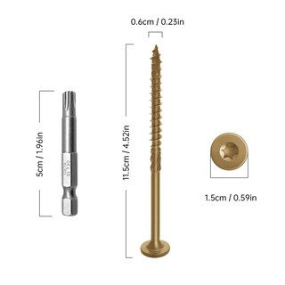 Foto 2 | Foto 2 | Tornillos Para Madera Sahncaitechtrade 150 Piezas Resistentes Para Cubierta 11 4 Cm - Venta Internacional.
