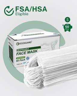 Foto 3 | Foto 3 | Mascarillas Desechables Eg Ecoguard 4 Capas Astm Nivel 3 Paquete De 50 - Venta Internacional.