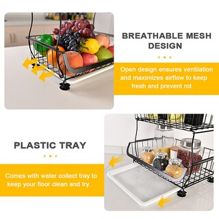 Foto 4 | Foto 4 | Cesta De Almacenamiento Miyawell De Alambre Metálico Apilable De 4 Niveles Con Ruedas - Venta Internacional.