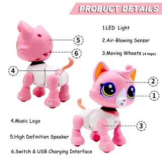 Foto 3 | Foto 3 | Juguete Interactivo Para Gatos Robot Amdohai Catty Con Música Para Niñas Mayores De 3 Años - Venta Internacional.