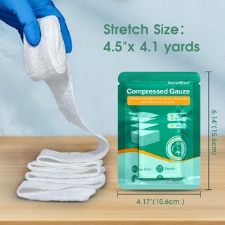 Foto 4 | Foto 4 | Gasa Comprimida Succorware Sterile 8 Paquetes 4 1 M X 4 5 Cm 6 Capas - Venta Internacional.