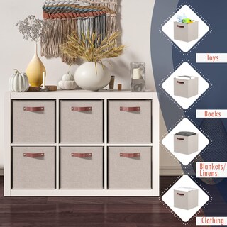 Foto 3 | Foto 3 | Cubos De Almacenamiento Ornavo Home 13 X 13 Cm Plegables 6 Unidades Color Beige - Venta Internacional.