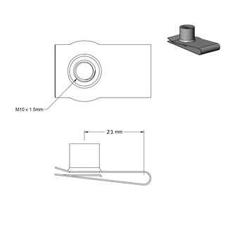 Foto 2 | Foto 2 | Tuerca Con Clip Zs2youtoyou M10 De Acero Inoxidable Estilo U (paquete De 10) - Venta Internacional.