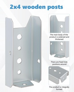 Foto 5 | Foto 5 | Soportes De Valla Aoklit Para Barandillas De Madera De 2 X 4 Unidades  Paquete De 1 Mm De Grosor - Venta Internacional.