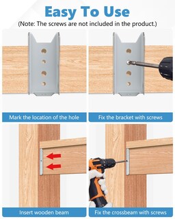 Foto 6 | Foto 6 | Soportes De Valla Aoklit Para Barandillas De Madera De 2 X 4 Unidades  Paquete De 1 Mm De Grosor - Venta Internacional.