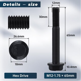 Foto 3 | Foto 3 | Tornillos Hexagonales Glvaner M12-1 75 X 65 Mm Aleación De Acero Grado 10 9 - Venta Internacional.