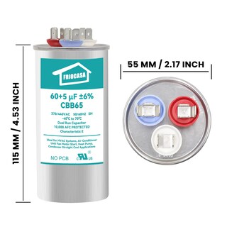 Foto 2 | Foto 2 | Condensador Friocasa 60/5uf ± 6% 370v/440v Cbb65b Para Unidad Ac - Venta Internacional.