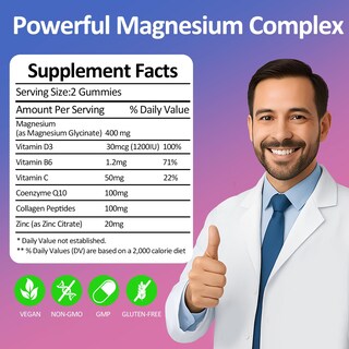 Foto 7 | Foto 7 | Complemente Las Gomitas De Glicinato De Magnesio Tewuky De 400 Mg Con Vitaminas - Venta Internacional.