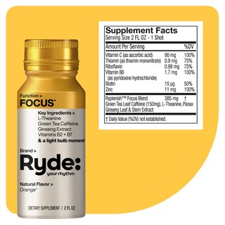 Foto 5 | Foto 5 | Focus Shot Ryde Sabor A Naranja 60 Ml Con L-teanina Y Ginseng - Venta Internacional.