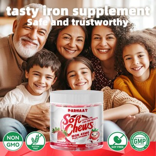 Foto 3 | Foto 3 | Suplemento De Hierro Parhaat Iron Soft Chew Con Vitamina C 60 Unidades - Venta Internacional.