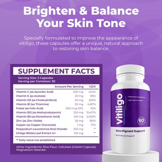 Foto 4 | Foto 4 | Cápsulas Para Vitíligo Aura Vitamins 60 Unidades Suministro De 1 Mes - Venta Internacional.