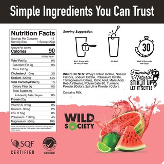 Foto 3 | Foto 3 | Proteína De Suero En Polvo Wild Society Transparente Sandía Y Lima 500 Ml - Venta Internacional.