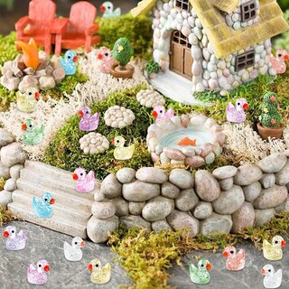 Foto 5 | Foto 5 | Mini Patos Con Purpurina Dulefun 100 Unidades De Resina Colorida Para Decoración - Venta Internacional.
