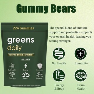 Foto 4 | Foto 4 | Suplemento De Gomitas Togoliun Greens Con Clorella Y Espirulina 224 - Venta Internacional.