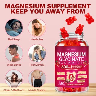 Foto 3 | Foto 3 | Gomitas De Glicinato De Magnesio Aeqnjv 600 Mg Con Vitamina D B6 120 Unidades - Venta Internacional.