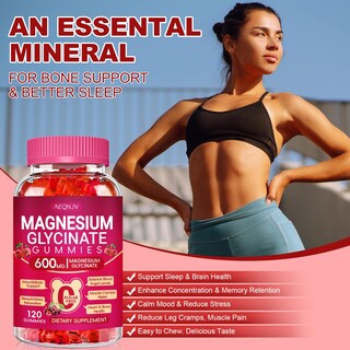 Foto 7 | Foto 7 | Gomitas De Glicinato De Magnesio Aeqnjv 600 Mg Con Vitamina D B6 120 Unidades - Venta Internacional.