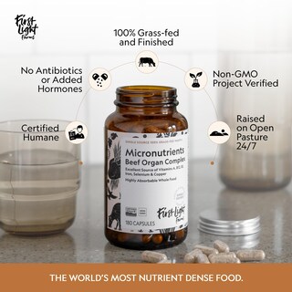 Foto 5 | Foto 5 | Órgano De Res Wagyu Liofilizado Supplement First Light Farms 180 Cápsulas - Venta Internacional.