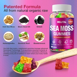 Foto 2 | Foto 2 | Gomitas Sea Moss Mslotal Con Aceite De Semillas Negras 120 Gomitas Veganas - Venta Internacional.