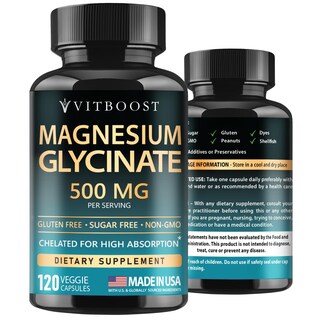 Foto 1 | Foto 1 | Suplemento Vitboost De Glicinato De Magnesio 500 Mg 120 Cápsulas - Venta Internacional.