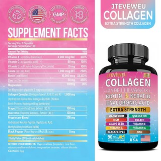 Foto 2 | Foto 2 | Suplemento De Colágeno Jteveweu Tipo I Ii Iii V Y X 90 Cápsulas - Venta Internacional.