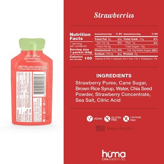 Foto 2 | Foto 2 | Gel Energético Hüma Con Fresas Y Chía 24 X 30 Ml Premier Sports Nut - Venta Internacional.