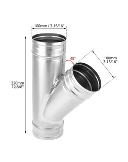 Foto 6 | Foto 6 | Divisor De Ductos Qwork Conector Metálico Ramificado De 45° Grados Y 4 Pulgadas - Venta Internacional.