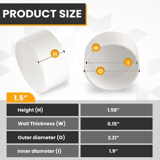 Foto 2 | Foto 2 | Tapa De Tubo De Pvc De 1-1/2 Pulgadas (3 81 Cm) Paquete De 10 Unidades Para Tubos Schedule 40 - Venta Internacional.
