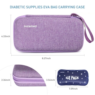 Foto 5 | Foto 5 | Estuche De Viaje Insulin Cooler Suzamed Con 2 Bolsas De Hielo (morado) - Venta Internacional.