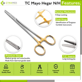 Foto 2 | Foto 2 | Soporte Para Agujas/suturas Cynamed Tc Mayo Hegar 5.5 Pulgadas - Venta Internacional.