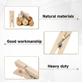 Foto 3 | Foto 3 | Pinzas Para Ropa Jijacraft 100 Unidades Con Cuerda De 3 5 Cm Y 100 M De Hilo De Yute - Venta Internacional.