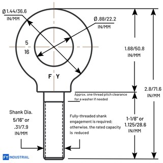 Foto 2 | Foto 2 | Pernos Elevadores De Hombro 5/16-18 X 1-1/8 900 Libras 5 Unidades - Venta Internacional.