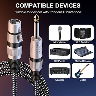 Foto 6 | Foto 6 | Cable Kinxiyu Xlr Hembra A Macho Ts De 6 35 Mm 15 M Trenzado De Nailon - Venta Internacional.