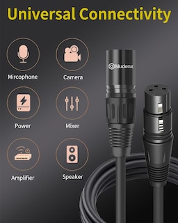 Foto 2 | Foto 2 | Cables Xlr Mudenx 3 M Paquete De 2 Micrófonos Macho A Hembra - Venta Internacional.