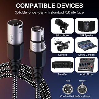 Foto 7 | Foto 7 | Cable Xlr Kinxiyu De 3 M Para Micrófono 3 Pines Nailon Trenzado Macho A Hembra - Venta Internacional.