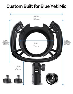 Foto 7 | Foto 7 | Soporte Amortiguador Para Micrófono Con Filtro Antipop Para Blue Yeti De Borenbuir - Venta Internacional.