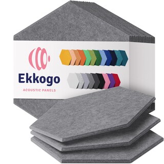Foto 1 | Foto 1 | Paneles Acústicos Ekkogo 12 Unidades 30 X 26 5 X 1 Cm Color Gris De Alta Densidad - Venta Internacional.